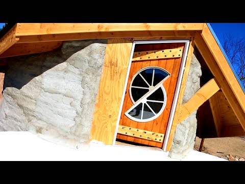 Weekly Peek Ep 24 |  Earth Bag Construction Part 9 | Homemade Wood Door for Patio