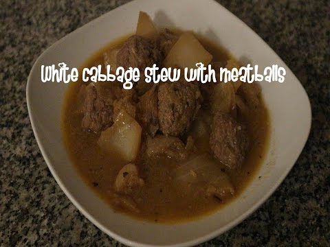 White cabbage stew with meatballs recipe