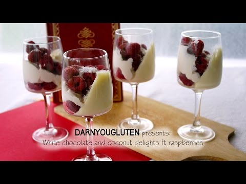 White choc &amp;amp; coconut delight ft raspberries | Gluten Free