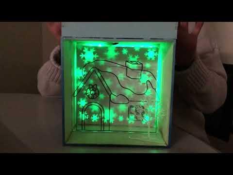 Winter Themed Light Display Shadow Box