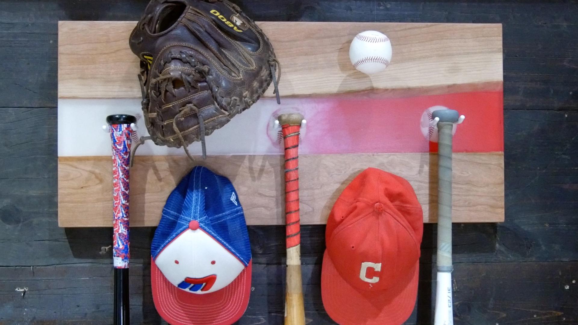 Wood and Resin Wall Art Baseball Storage Rack.jpg