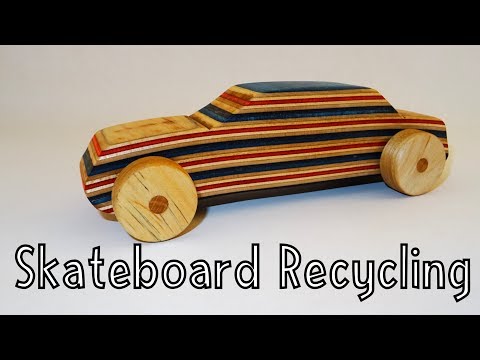 Wooden toys for charity - Racecar made from Recycled Skateboards | How To Woodworking