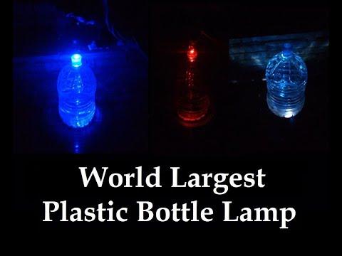 World Largest Hand Cracked Plastic Bottle Lamp