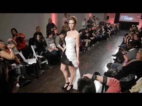 XYZ Workshop's inBloom dress on the 3D Printshow Runway 2014