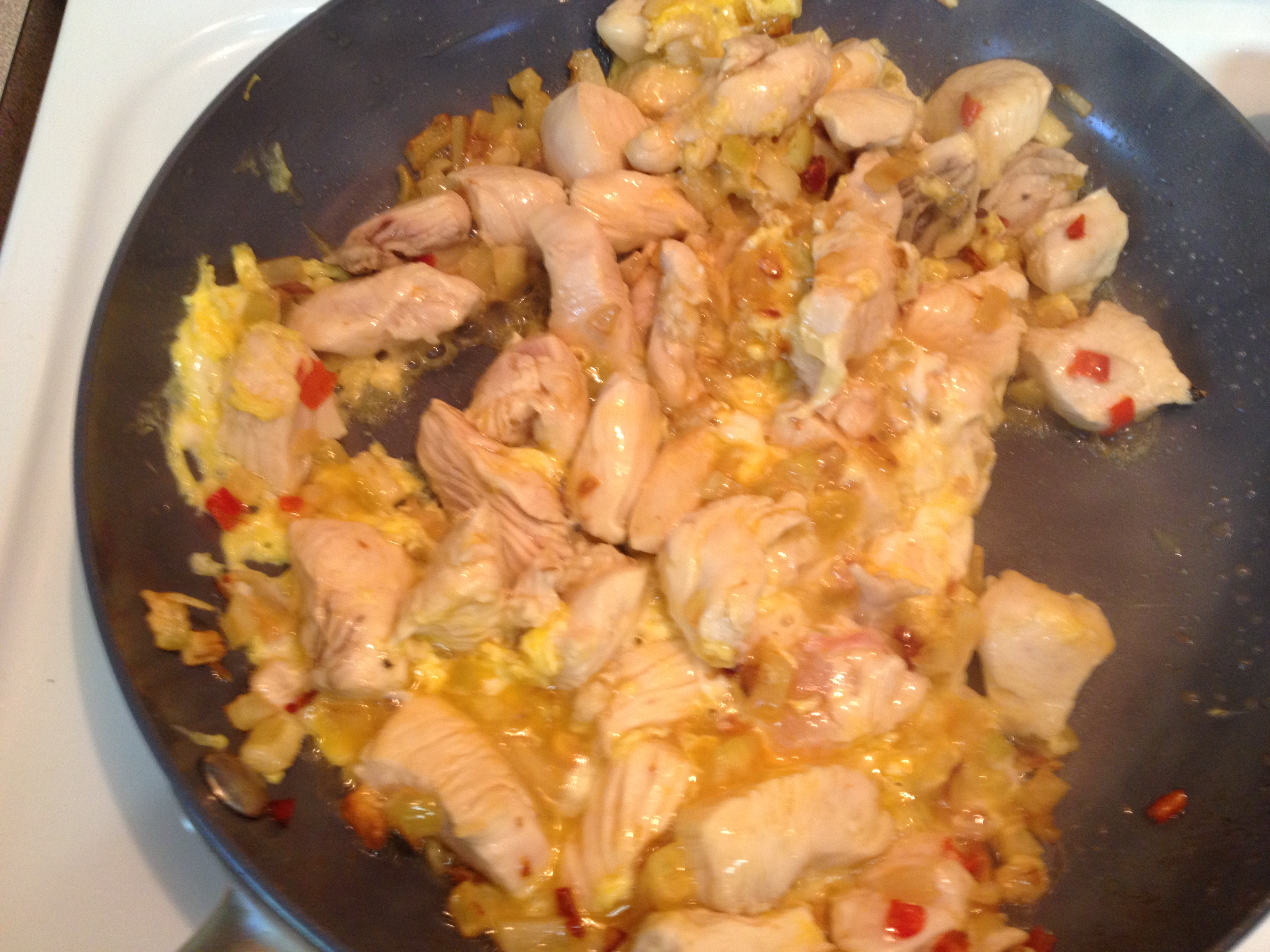 add chicken lime juice fish sauce and eggs...stir fry 2-3 minutes.jpg