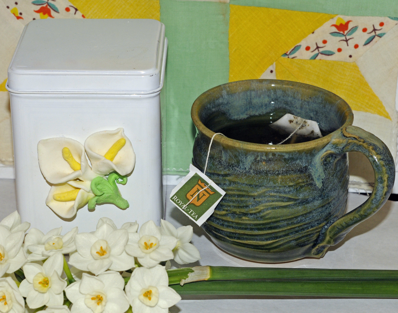 air dry clay lily tea canister project.JPG
