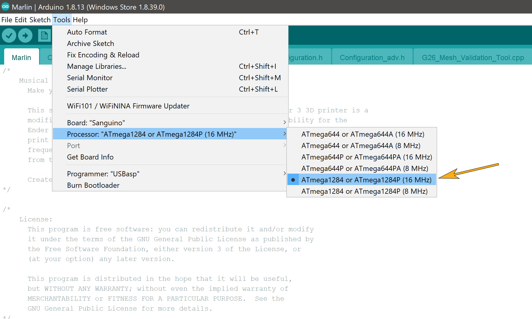 arduino ide processor selection.jpg