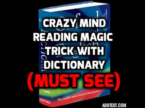 best book test with a dictionary REVEALED!!! [MUST SEE] crazy magic tricks revealed