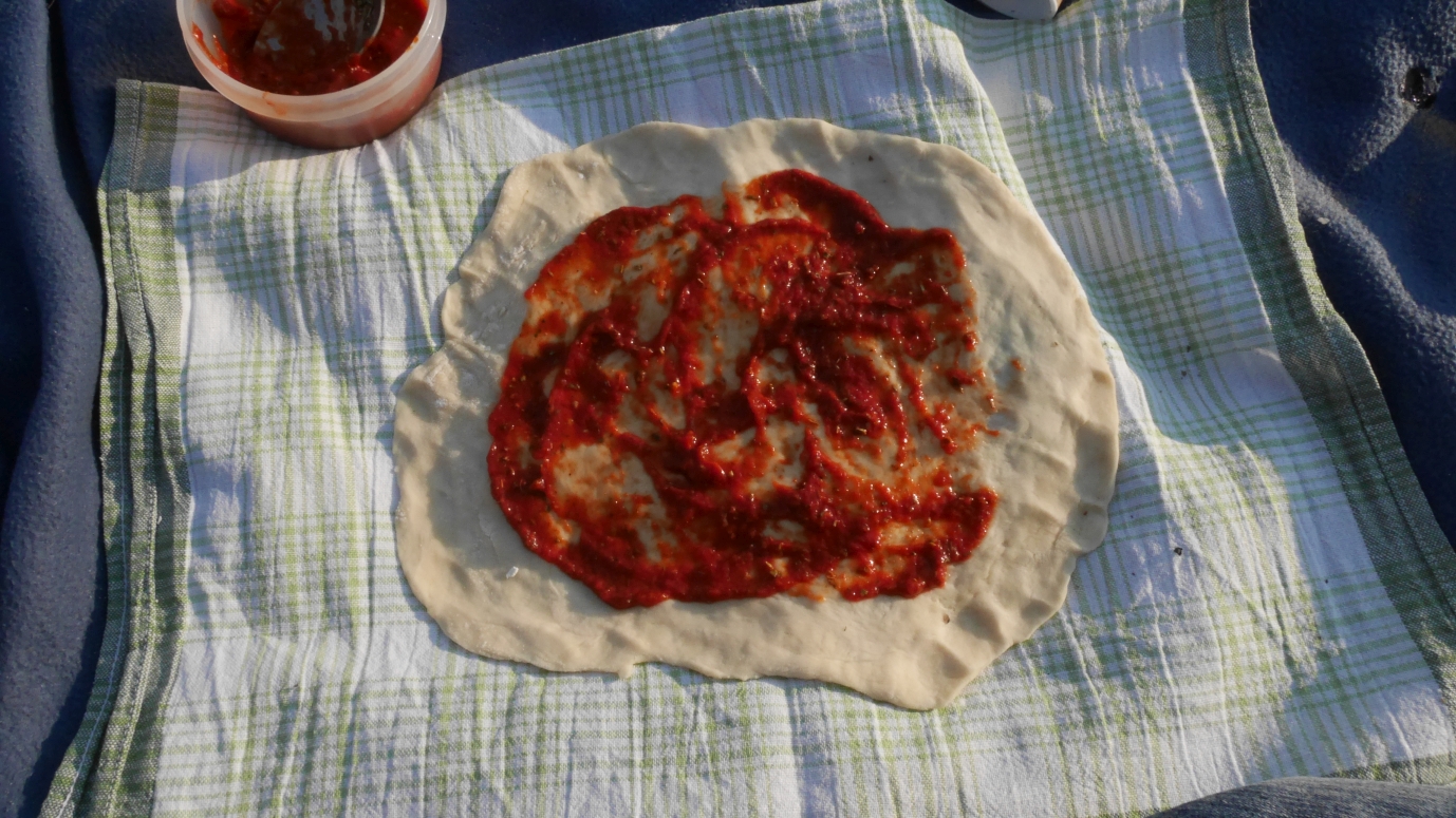 calzone bbq step 2 tomato sauce spread sun.JPG