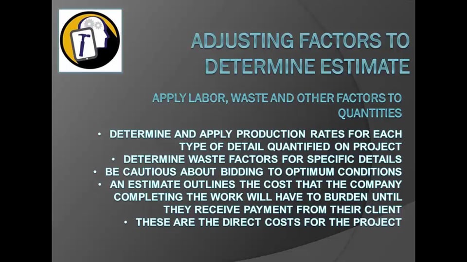 construction estimating 101 chp07 adjust factors to determine estimate