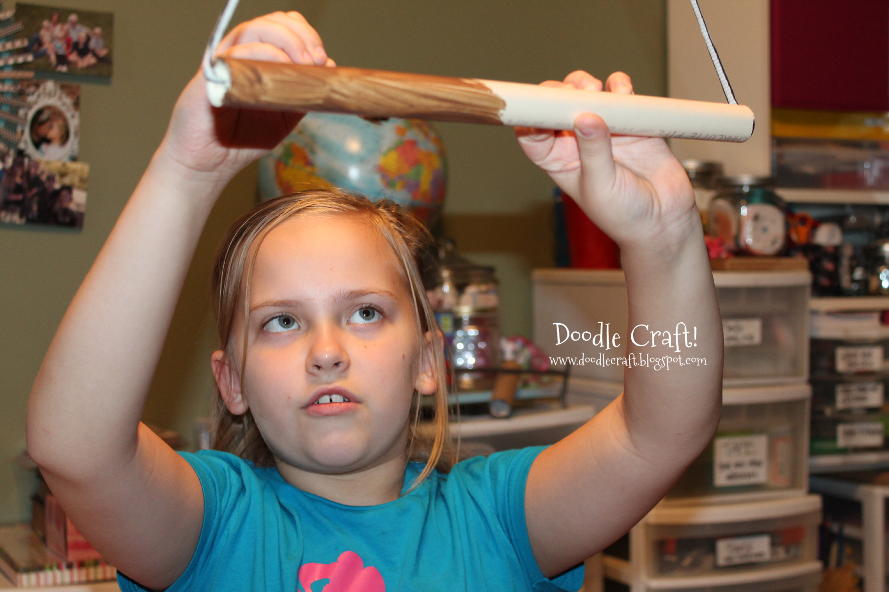 cute girl painting thors hammer.jpg