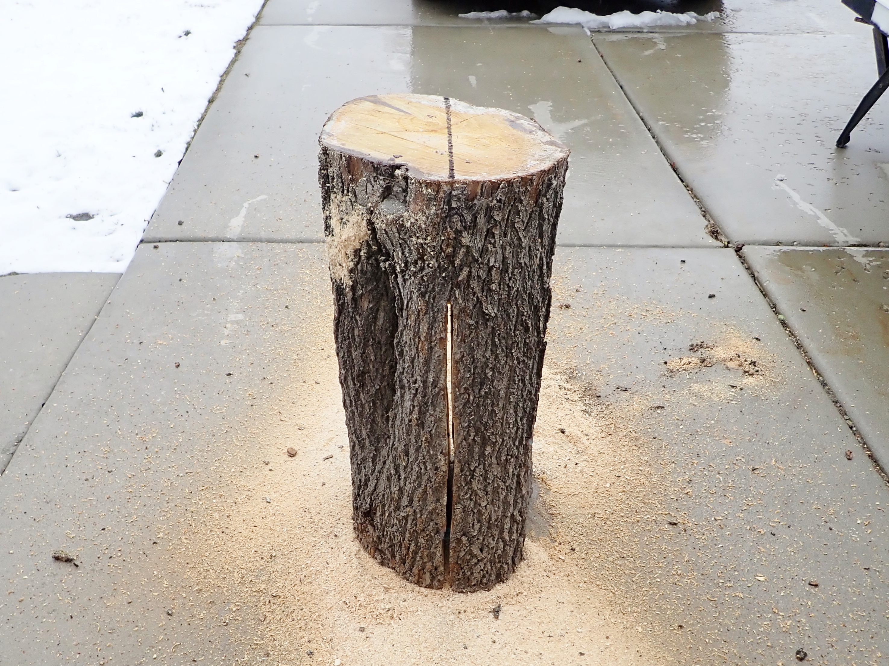 diy make homeade log bench (15).JPG
