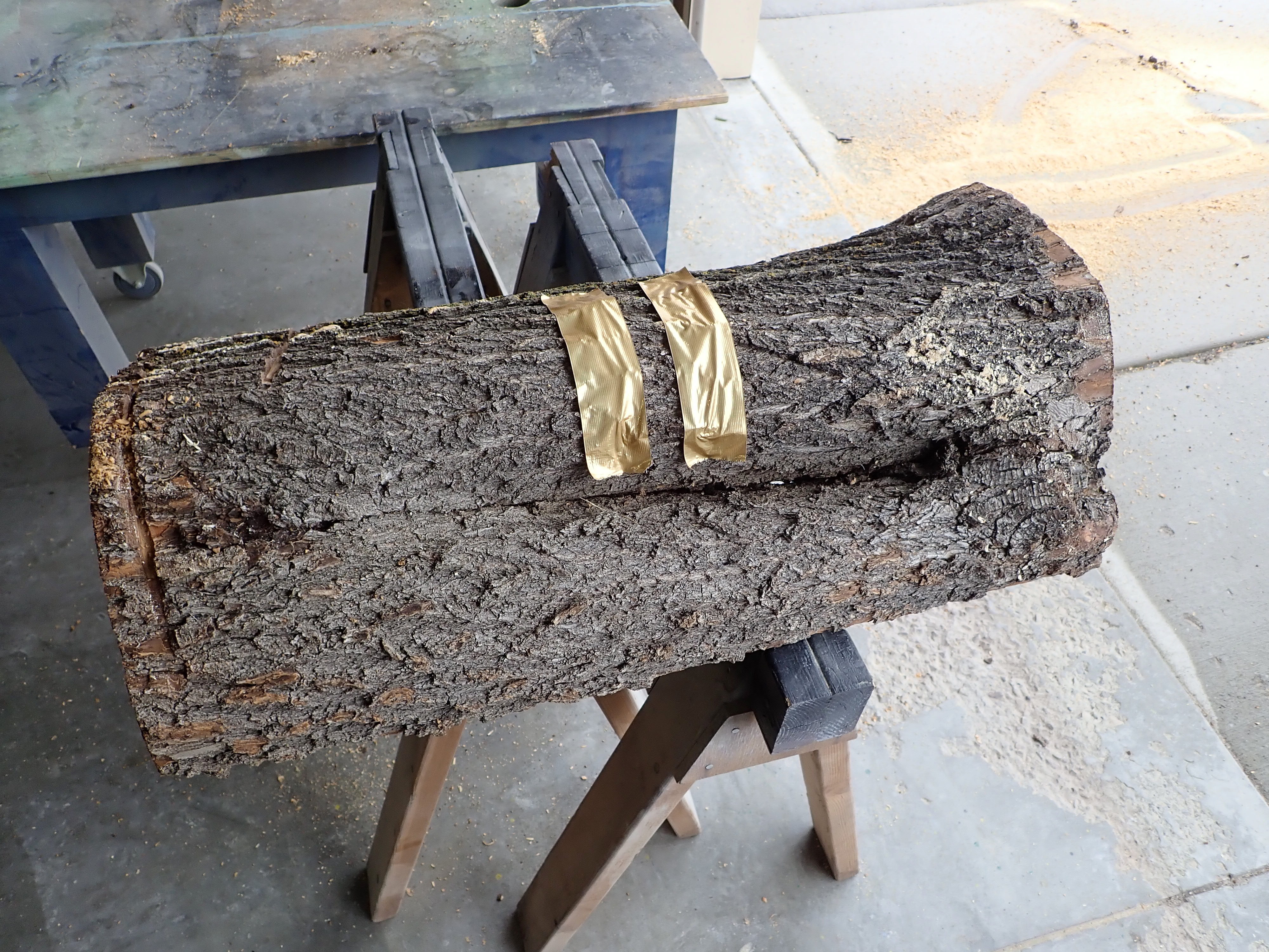 diy make homeade log bench (19).JPG