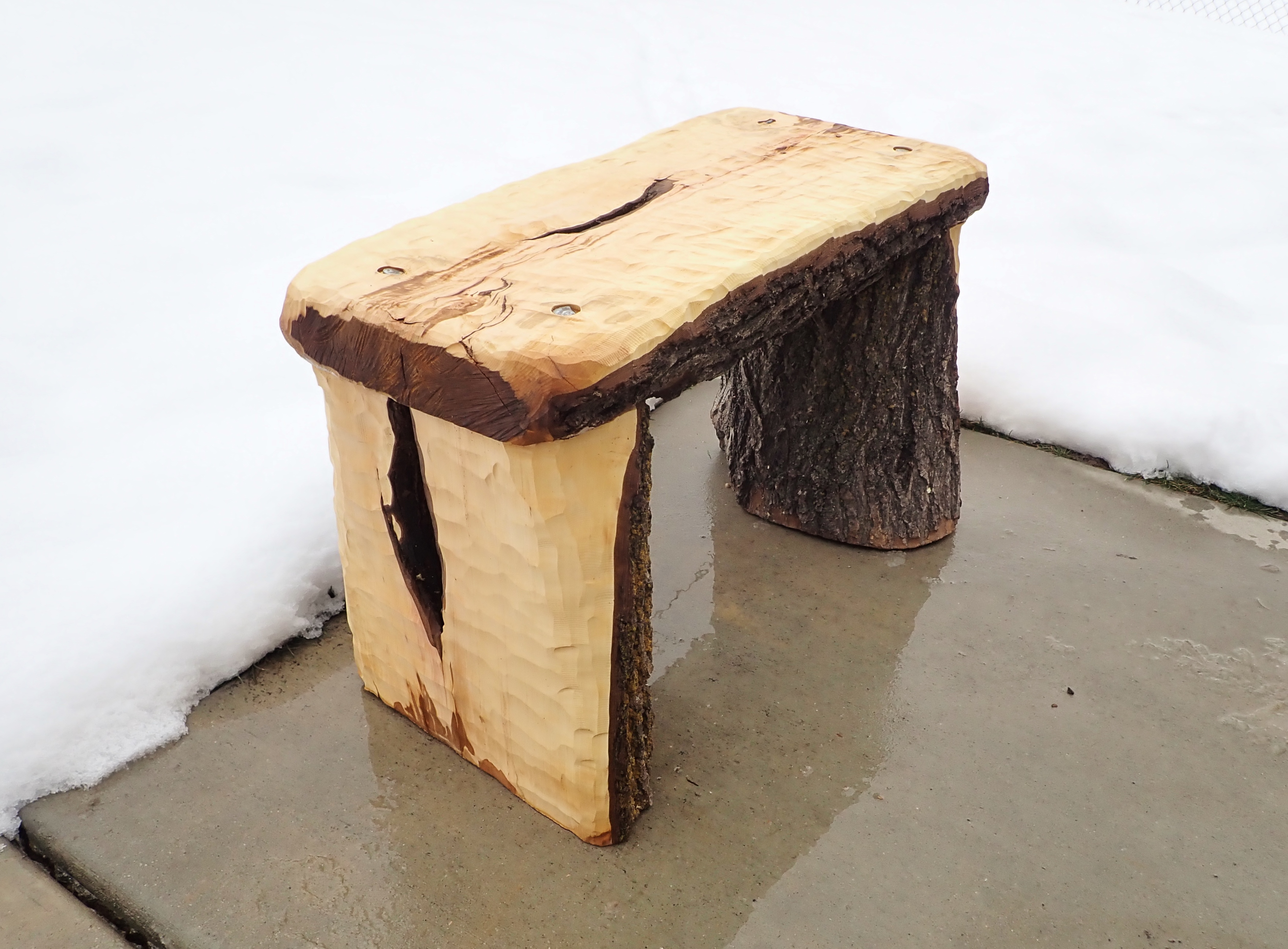 diy make homeade log bench (2).JPG