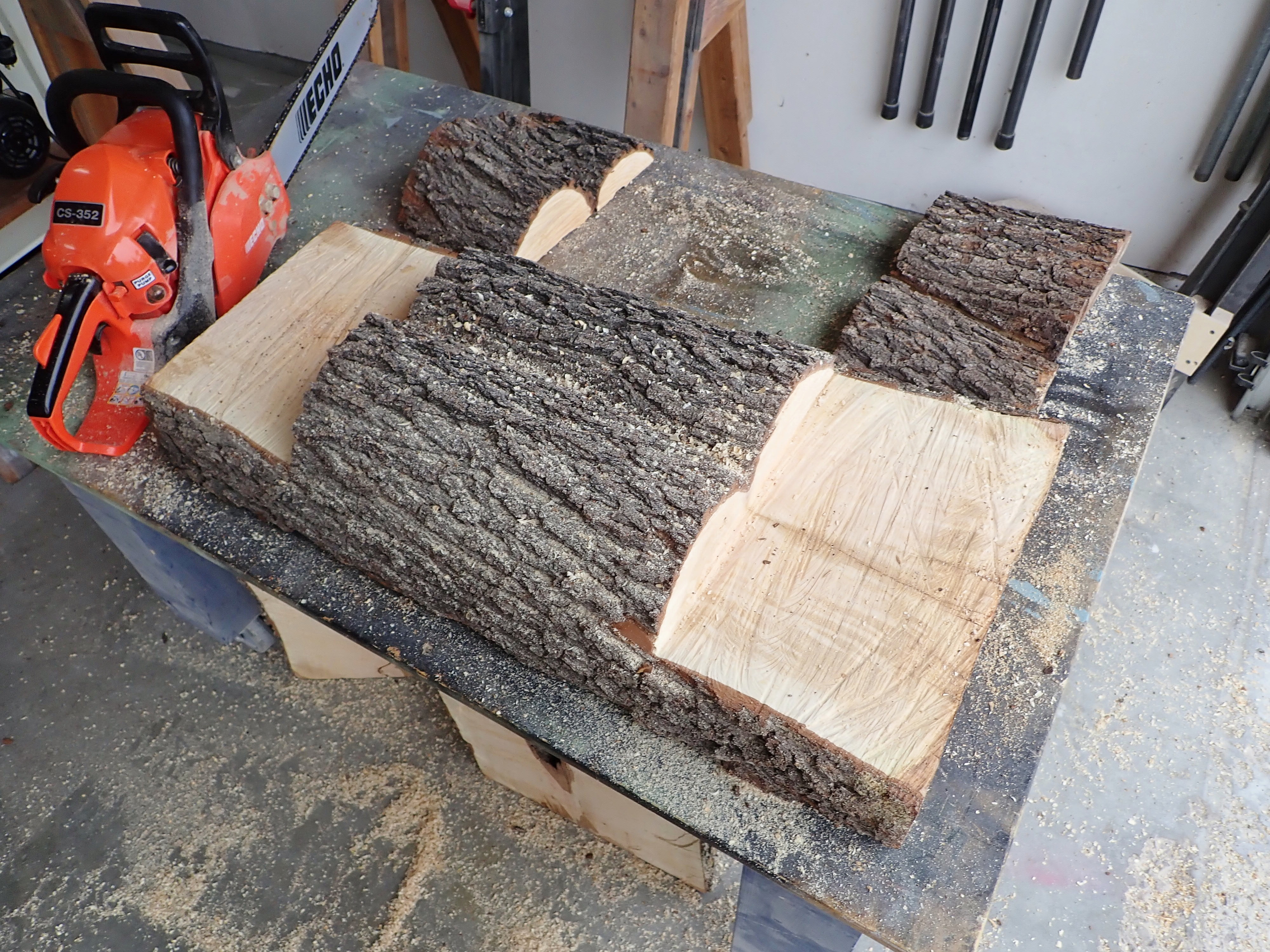diy make homeade log bench (24).JPG