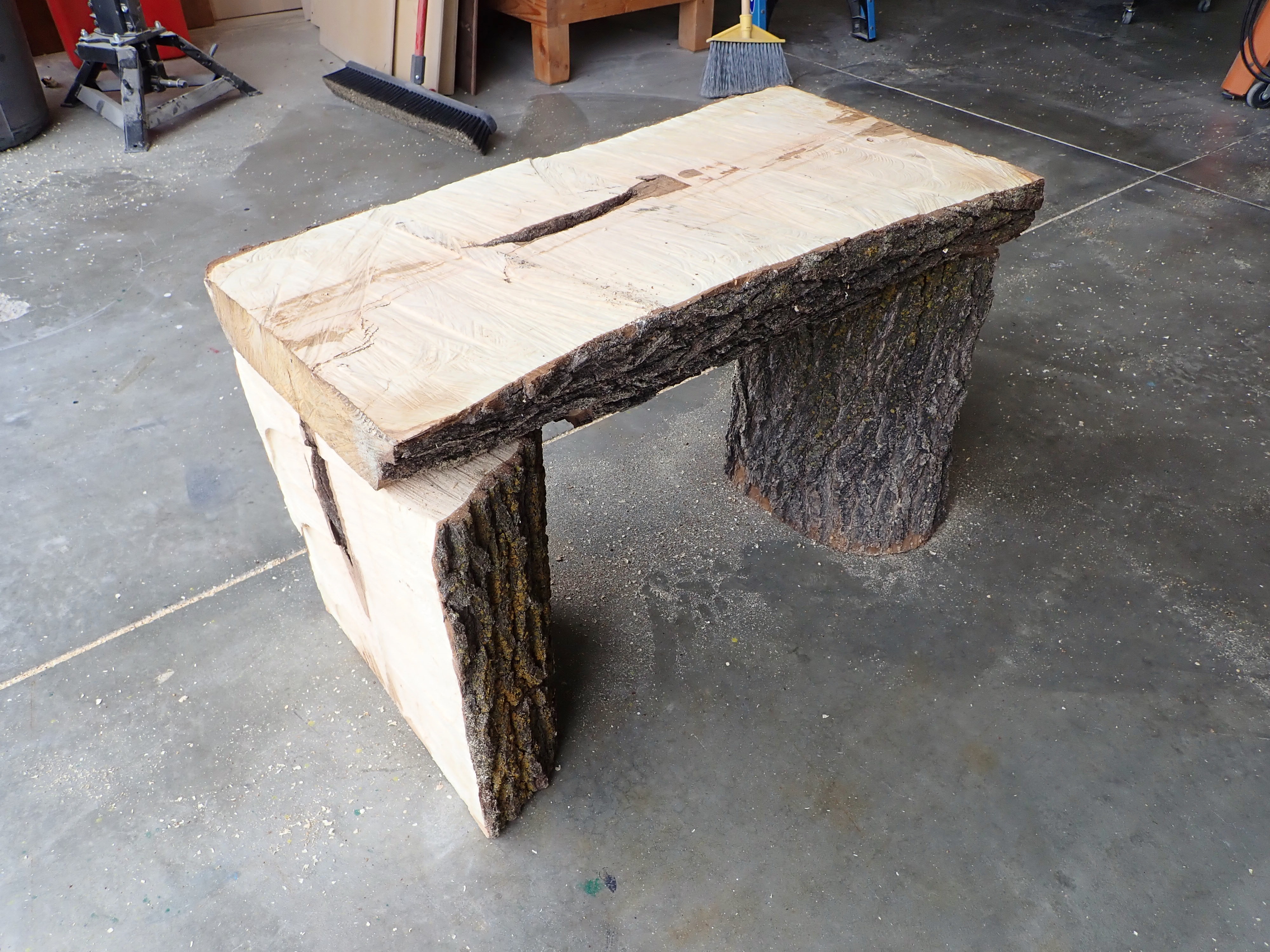 diy make homeade log bench (26).JPG