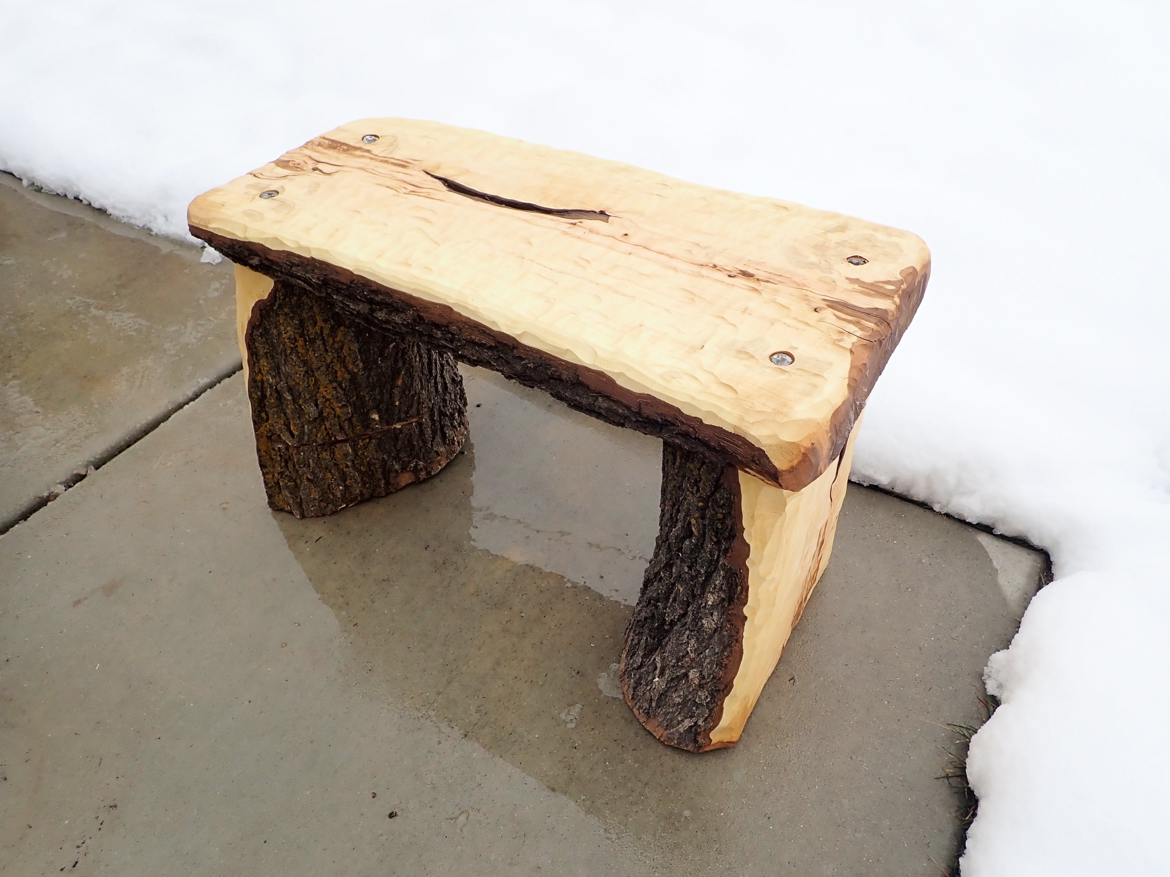 diy make homeade log bench (3).JPG