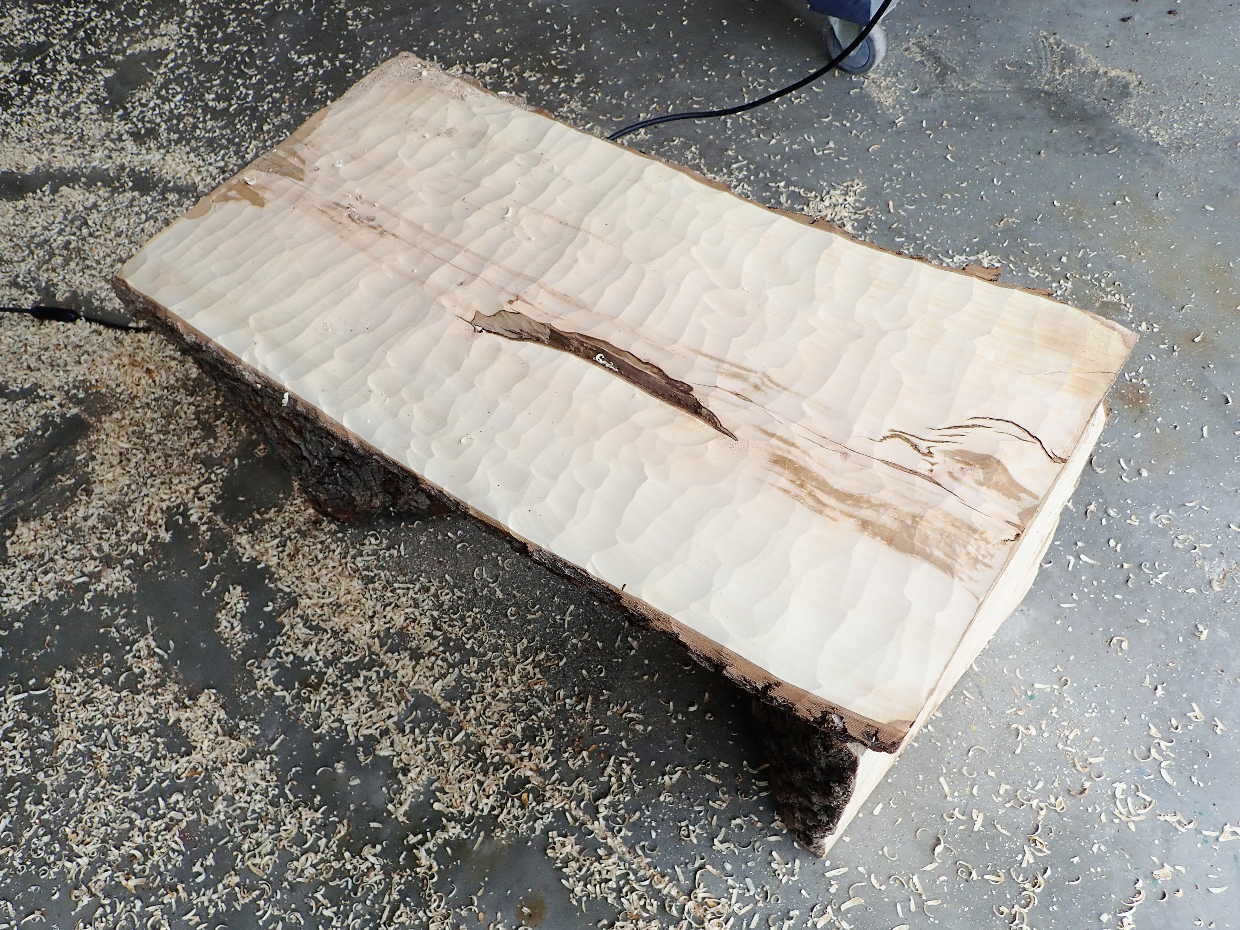 diy make homeade log bench (31).JPG