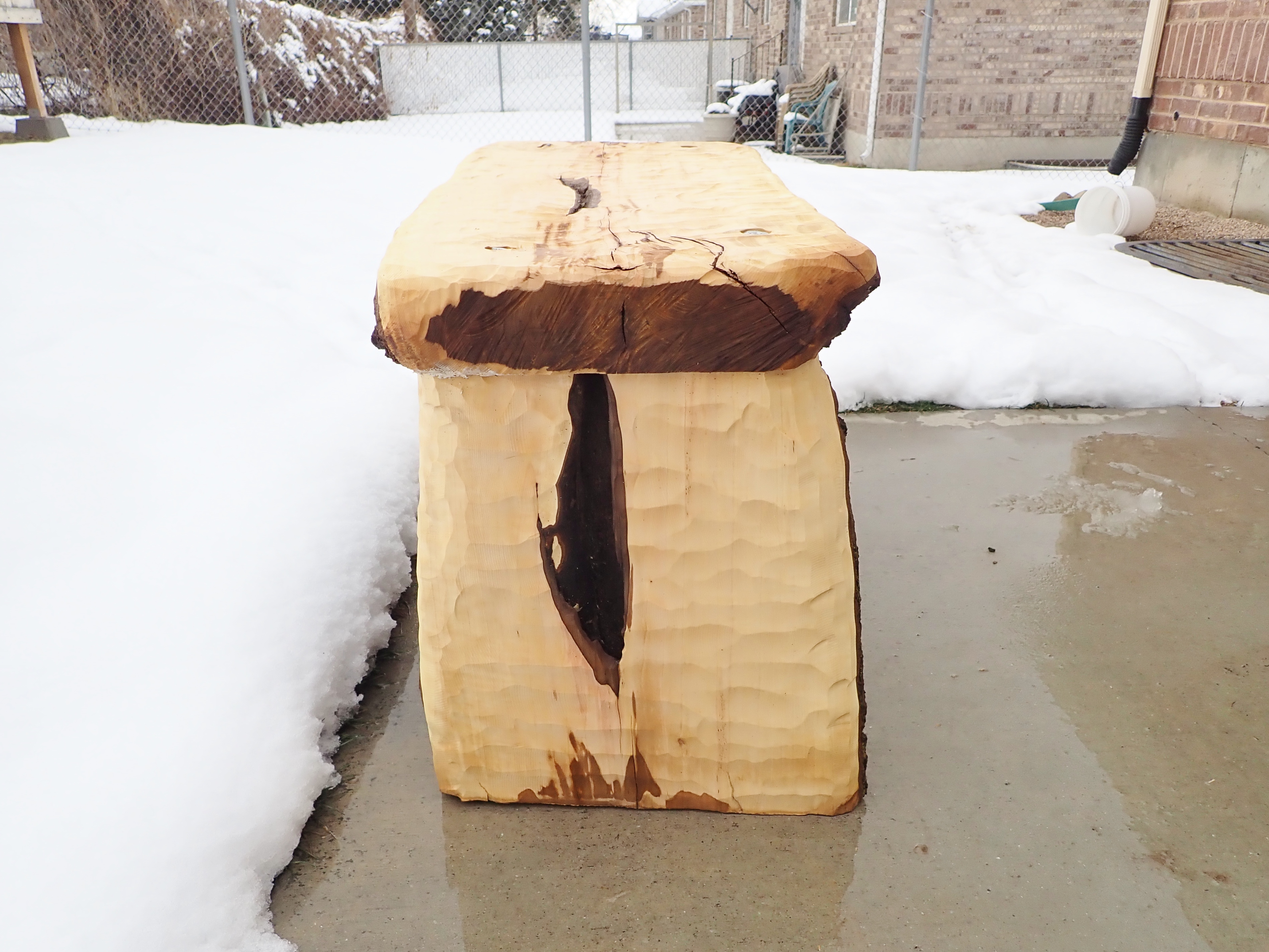 diy make homeade log bench (4).JPG