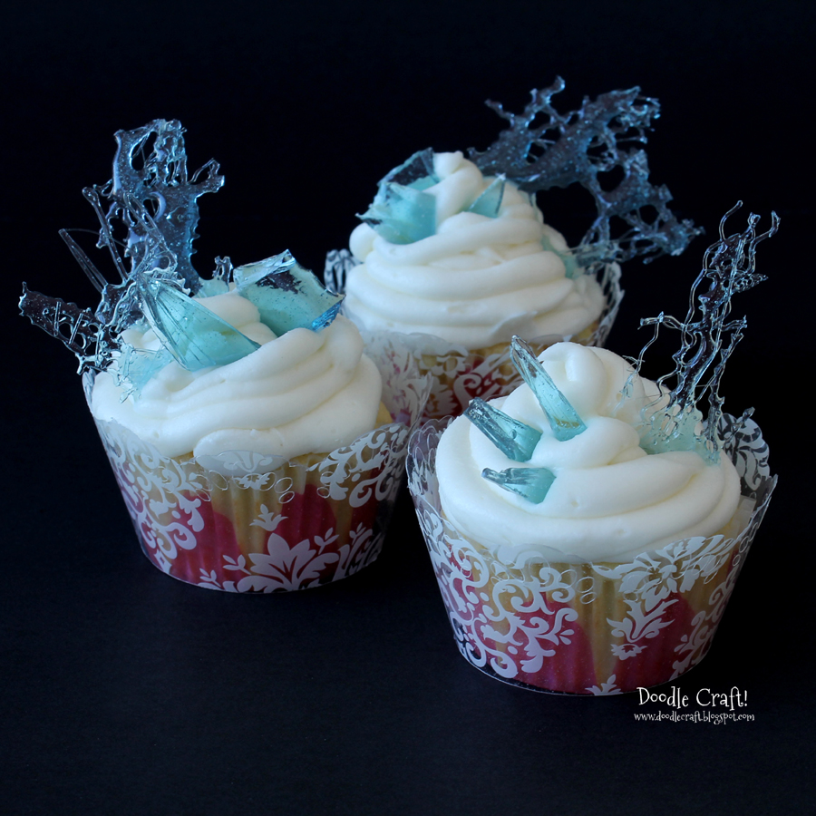 frozen snow cupcakes snowy day icicle hard candy crystal shards doodlecraft  (1).JPG