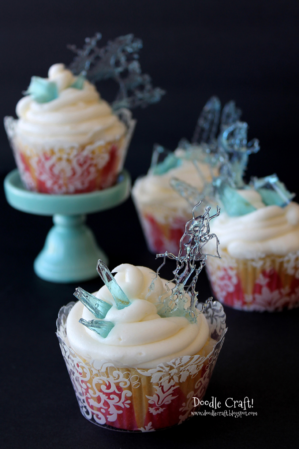 frozen snow cupcakes snowy day icicle hard candy crystal shards doodlecraft  (4).JPG