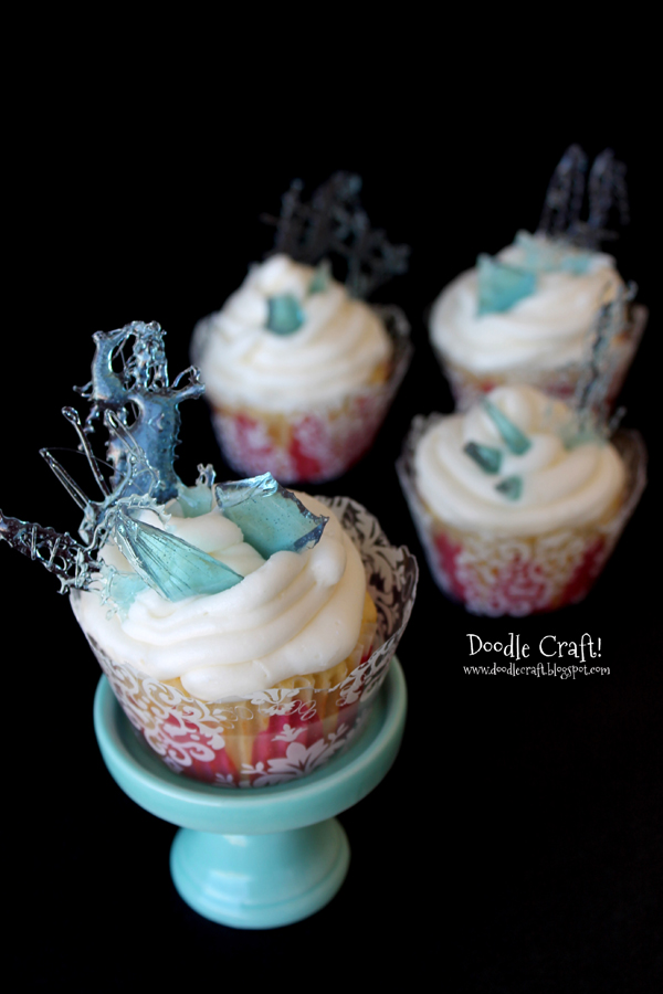 frozen snow cupcakes snowy day icicle hard candy crystal shards doodlecraft  (6).JPG