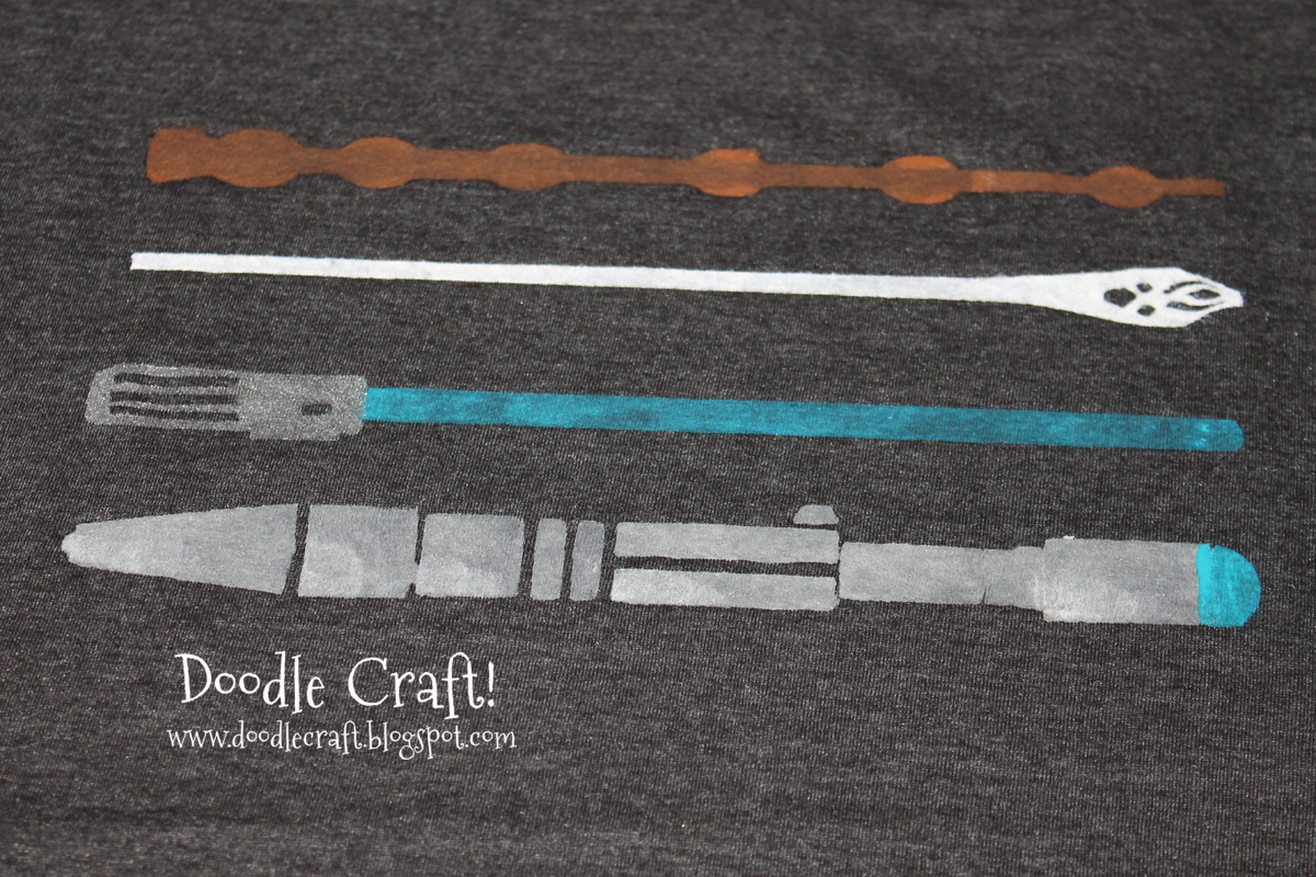 geek shirt painted lightsaber sonic screwdriver elder wand gandalf staff.jpg