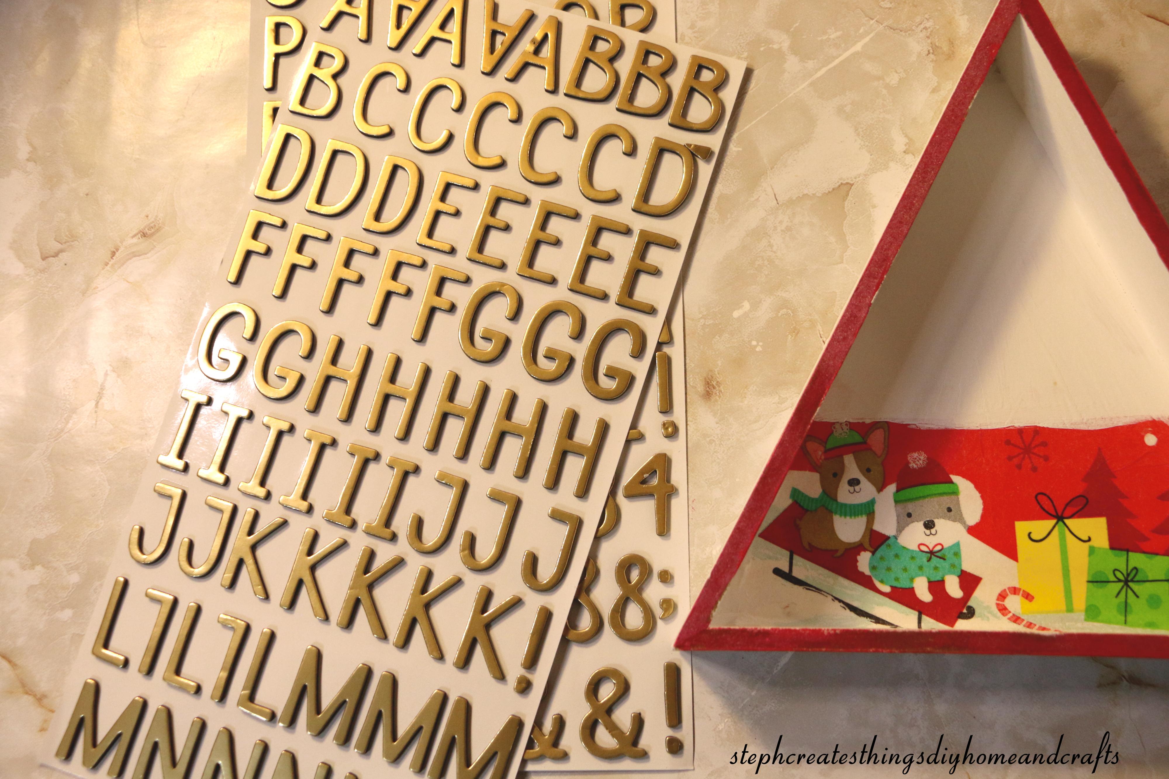 gold letters-Decorative wooden triangle.jpg