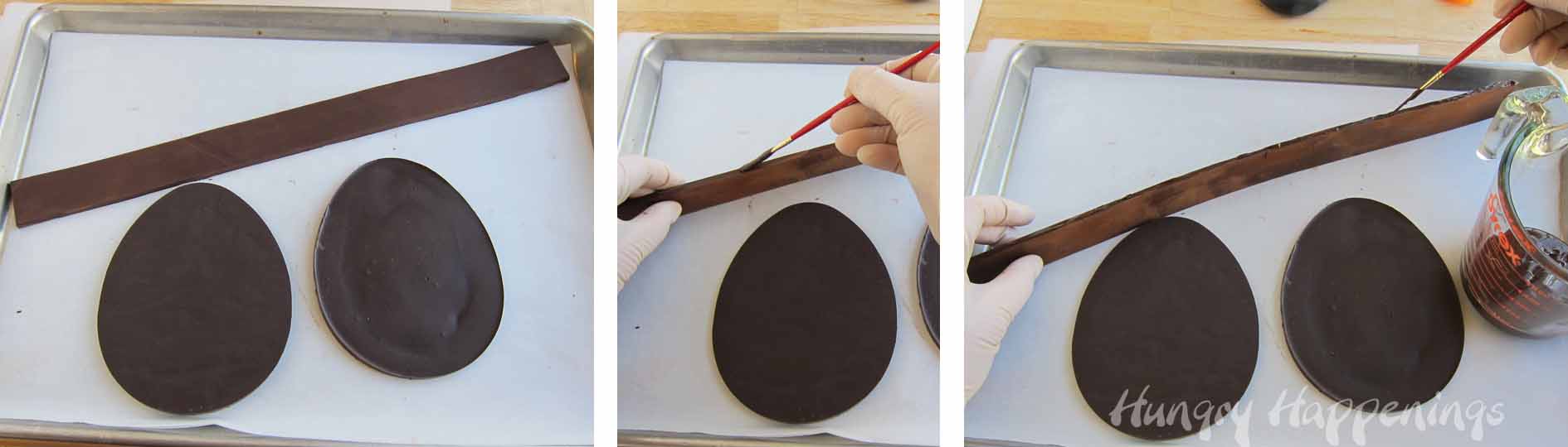 how to make a box out of chocolate, egg shaped, modeling chocolate, dark chocolate .jpg