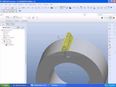 how to make a small Sprocket in proe..