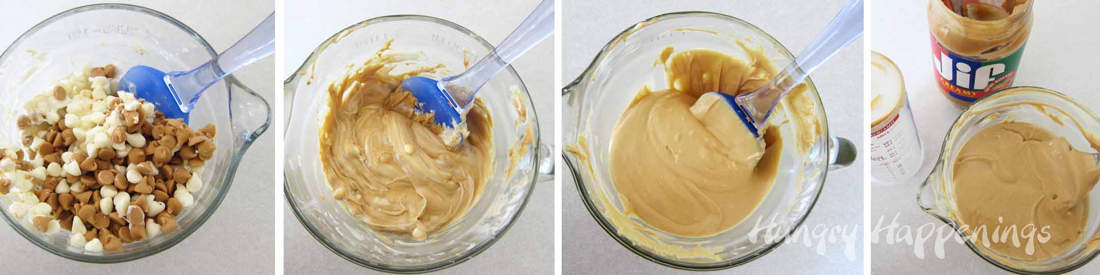 how to make peanut butter fudge using Nestle white chips, Reese's chips, and Jif Peanut Butter .jpg