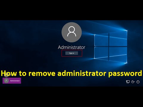 how to remove administrator password in windows 10