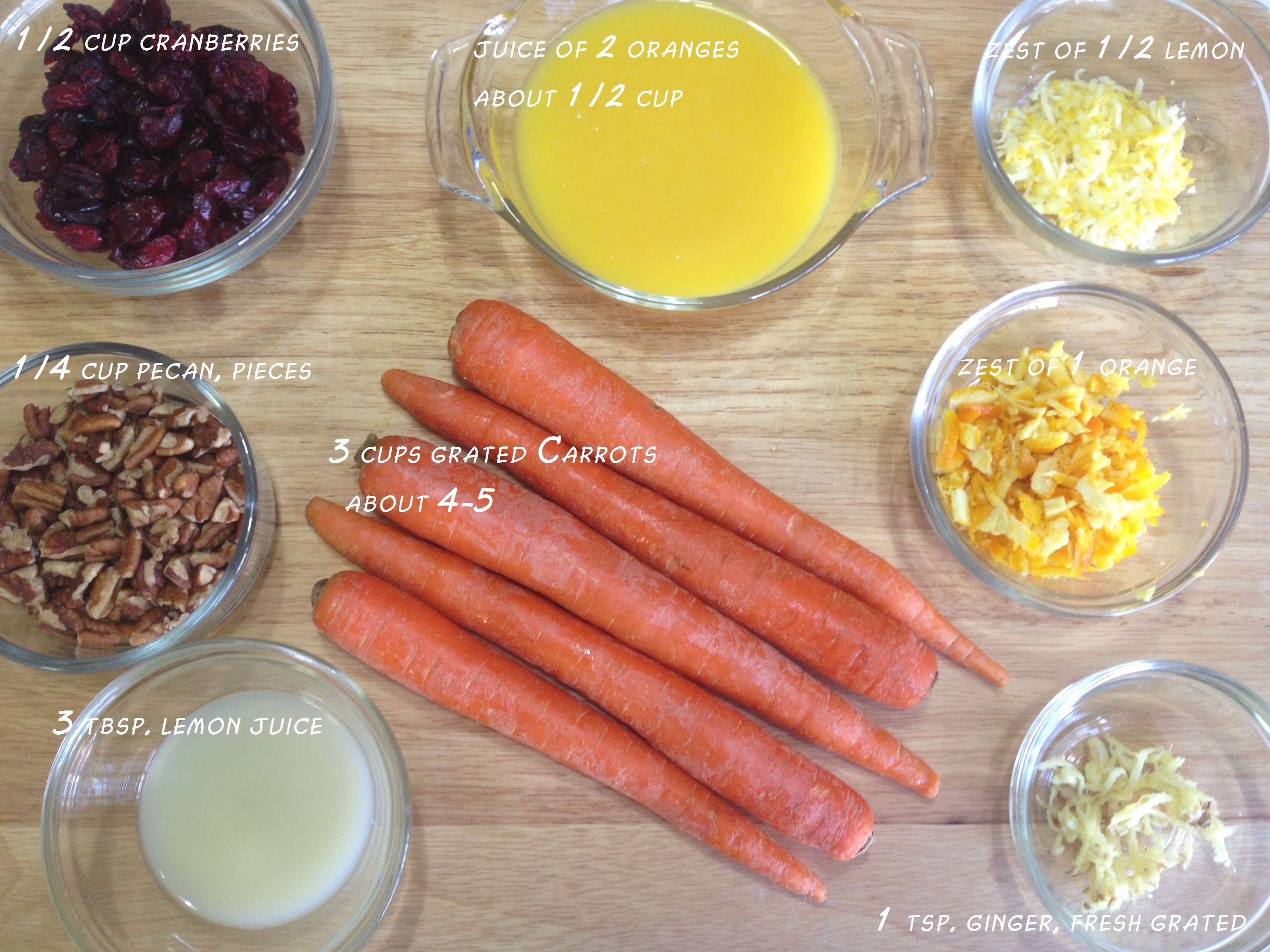 ingredients for Carrot Cranberry Salad.JPG