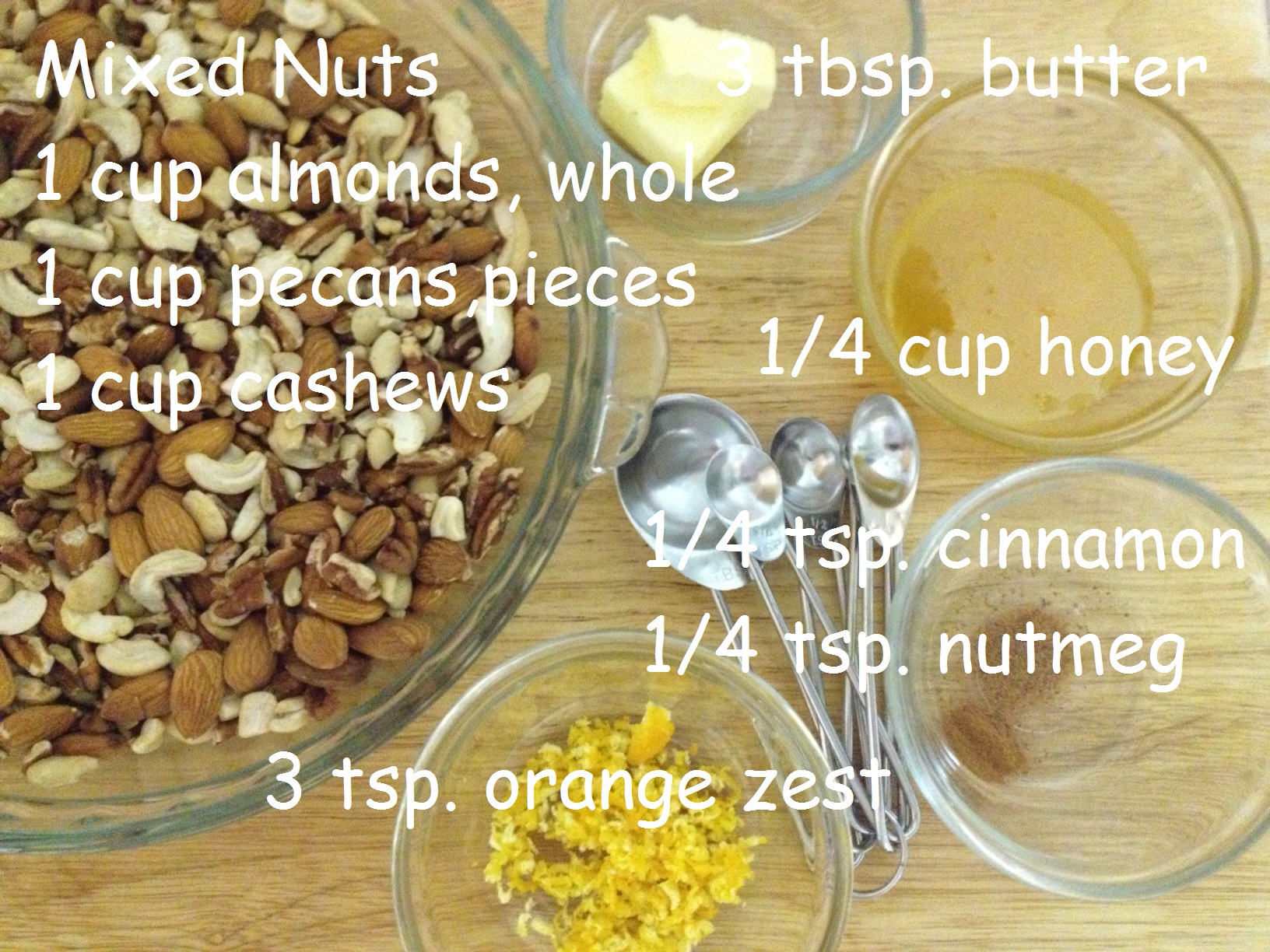 ingredients for Honey Roasted Nuts.JPG