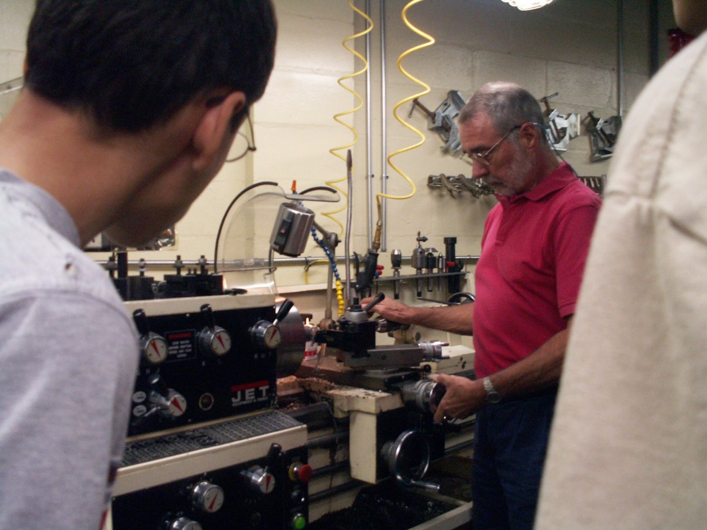 learning about the lathe.JPG