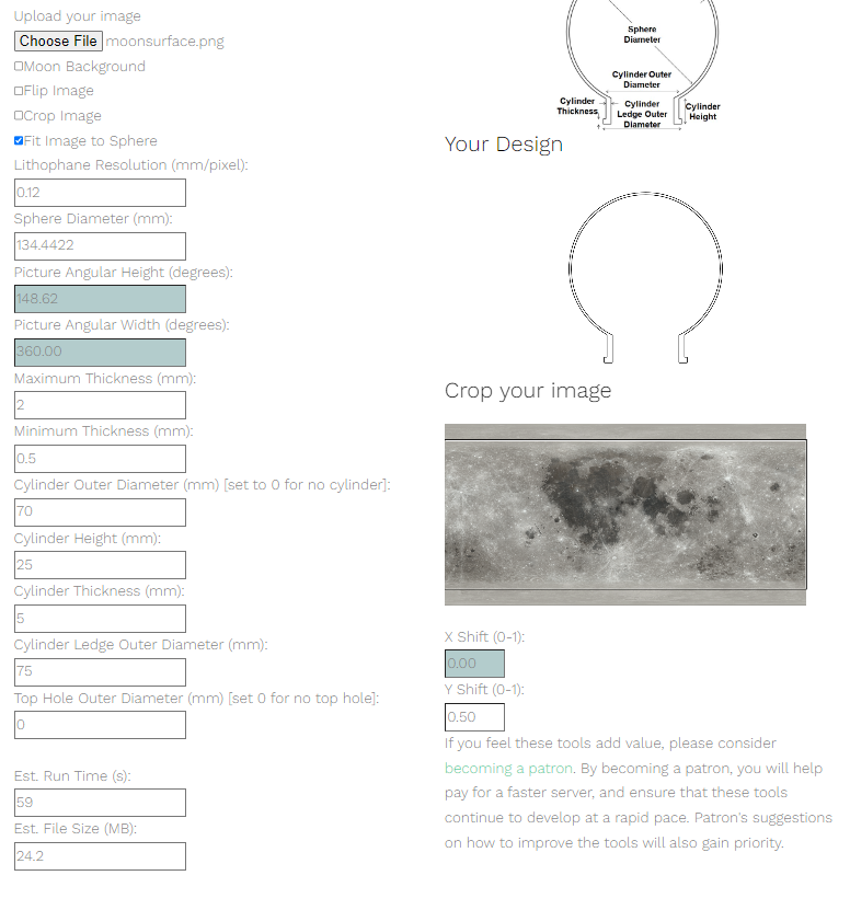 lithophane maker settings.png