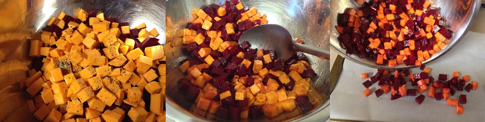 mixing in salt and pepper, spreading on to a parchment paper prepared baking pan.jpg