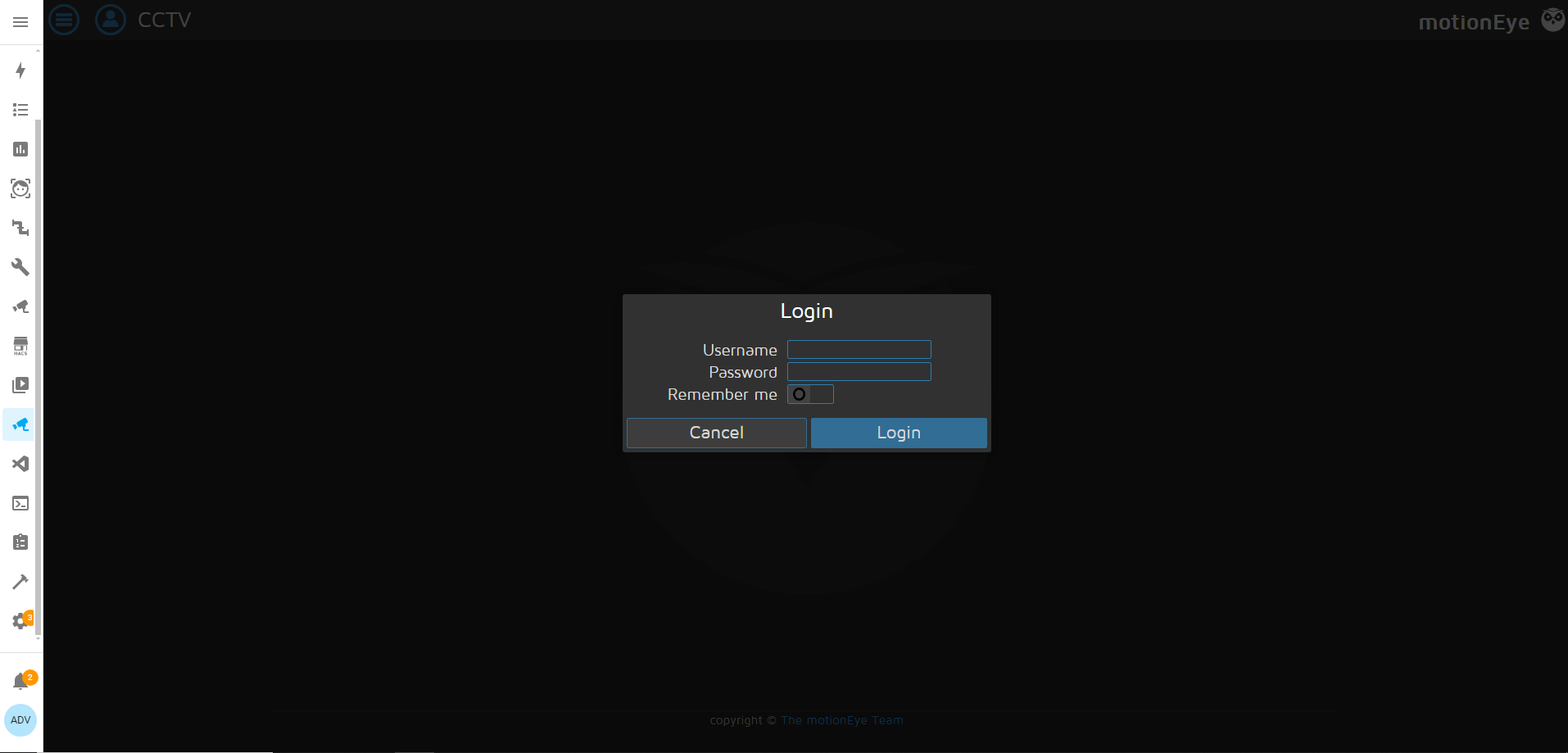 motioneye login.PNG