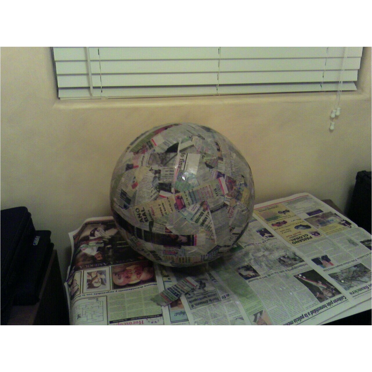 papier mache head first layer.jpg