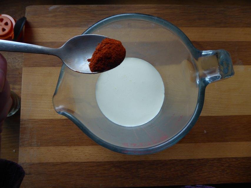 smoked paprika added to milk.JPG