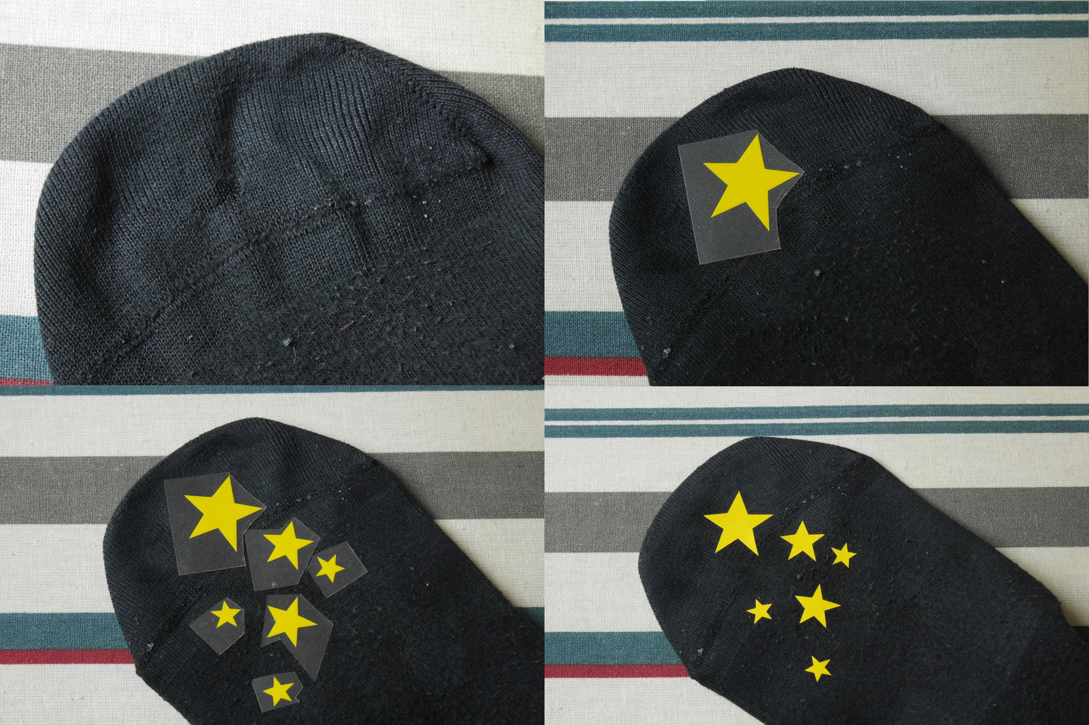 sock repair fix black socks progress sun.jpg
