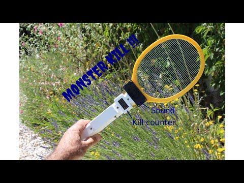 ulltimate mosquito swatter gamer mod with kill counter, sound and rechargeable battery