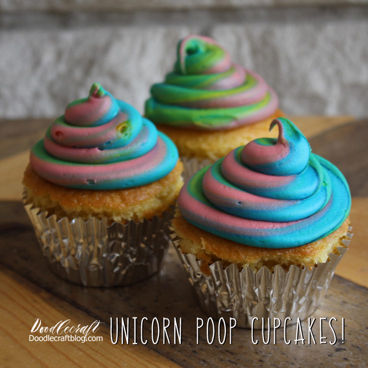 unicorn poop cupcakes easy diy party cake trick treat rainbow colored frosting (1).JPG