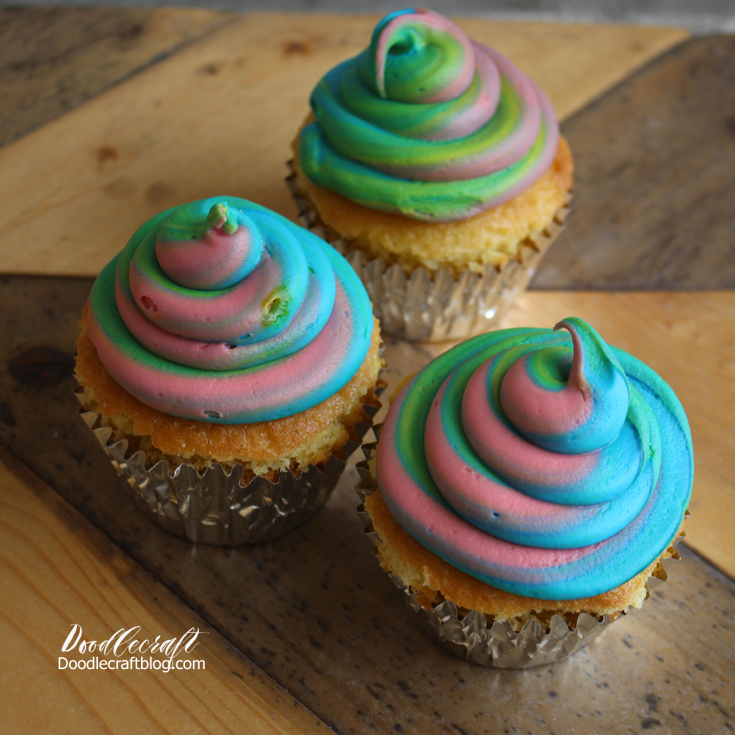 unicorn poop cupcakes easy diy party cake trick treat rainbow colored frosting (2).JPG