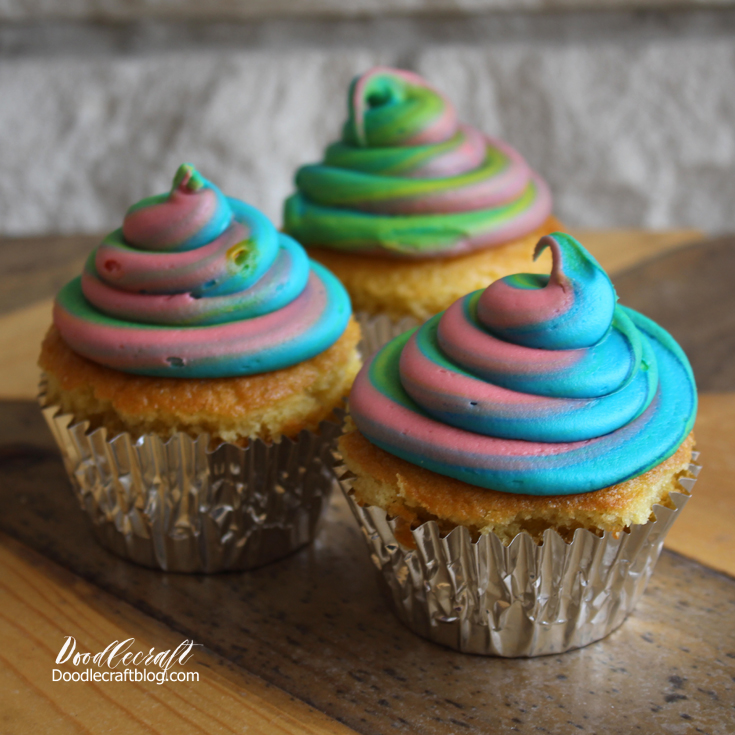 unicorn poop cupcakes easy diy party cake trick treat rainbow colored frosting (3).JPG