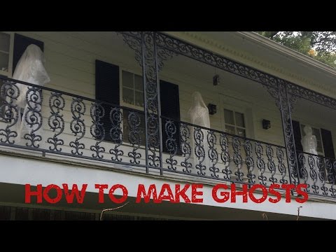 www.monstertutorials.com - How to make ghosts out of trash bags and packing tape