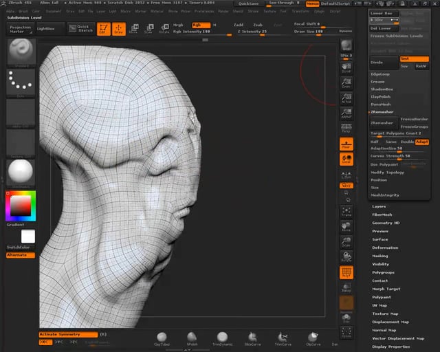 zBrush: High poly sculpt to Low poly mesh and normal map workflow