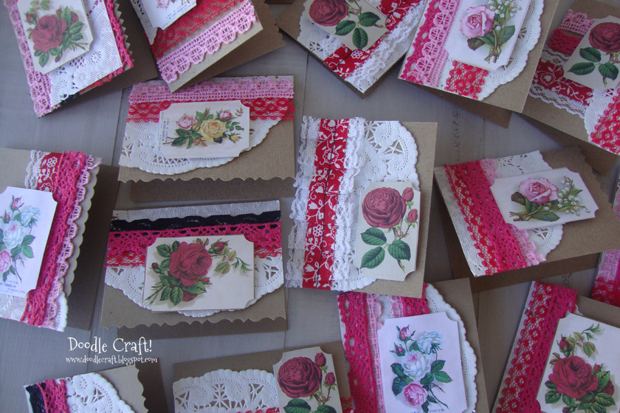 vintage style downton abbey craft Saint Valentine's day St. lace rose kraft paper and homemade handmade envelopes (22).JPG