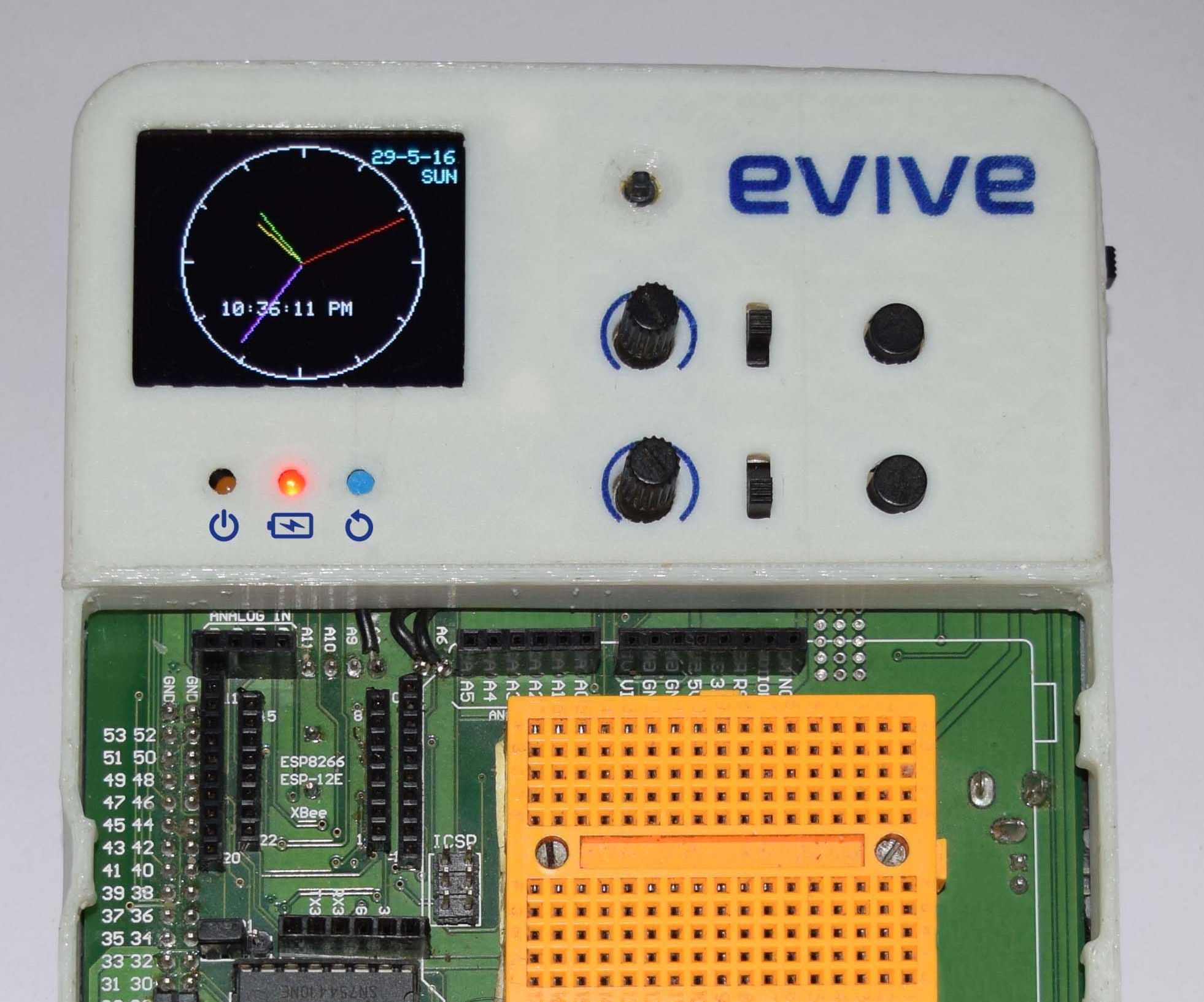 Alarm Clock with evive (Arduino powered embedded platform)