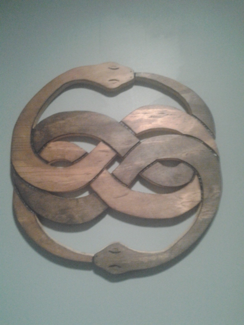 The Never Ending Story Symbol of Auryn Carved / Burnt Wall Hanging